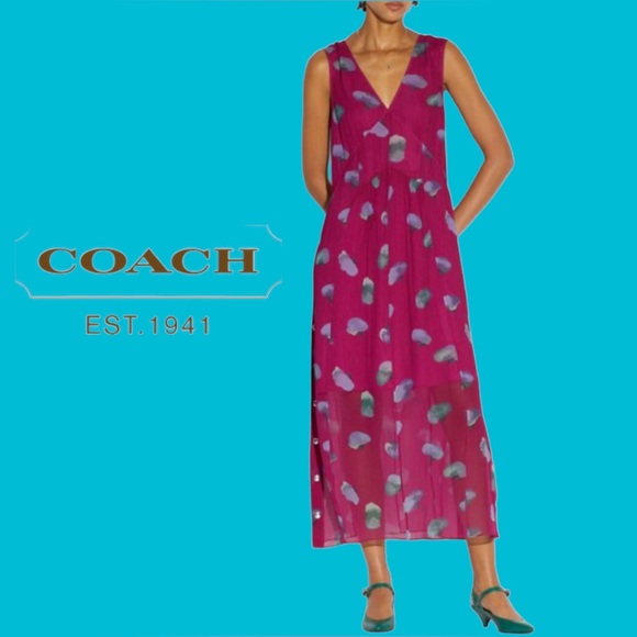 Coach Dresses & Skirts - Coach 1941 Sleeveless Floral V Neck Dress